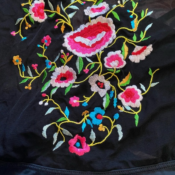 Unique Victoria secret one piece embroidery black swimwear - Picture 3 of 9